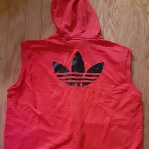 NWTS MENS 2XL ORANGE ADIDAS SLEEVELESS HOODIE VEST
